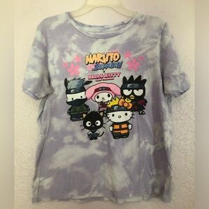 Kids Naruto Shippuden x Hello Kitty Purple Tie-Dye T-Shirt